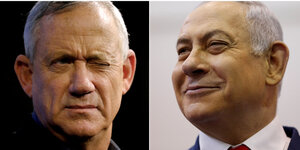 Benny Gantz und Benjamin Netanjahu, beide im Portrait