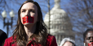 Eine Demonstrantin vor dem obersten US-Gerichtshof