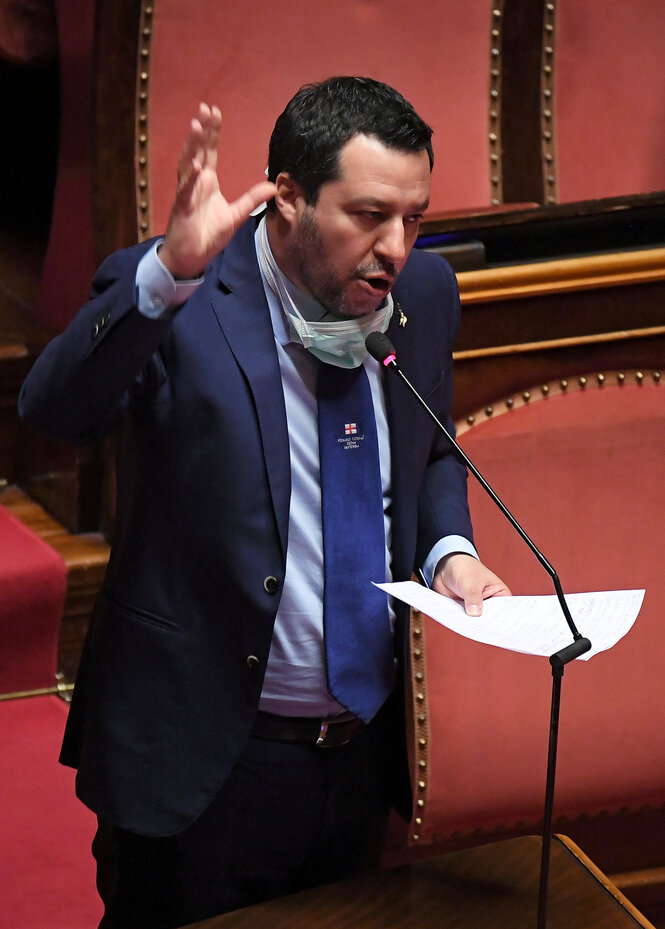 Matteo Salvini im italienischen Parlament