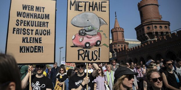 Demonstrationszug gegen steigende Mieten in Berlin im April 2019