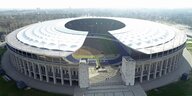 Luftbild des Berliner Olympiastadions.