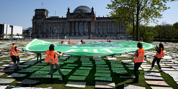 Fridays for Future Aktion vor dem Reichstag in Berlin