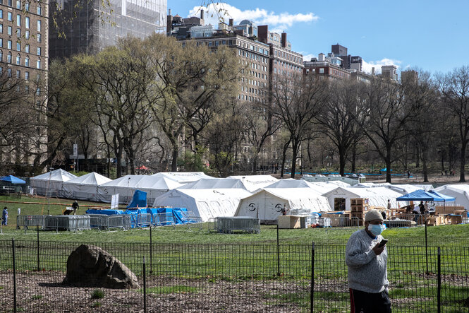 Ein Zeltlager im Central Park.