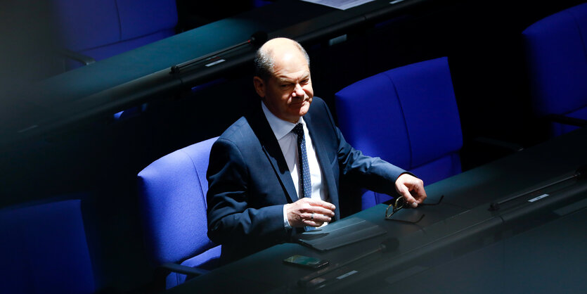 Olaf Scholz im Parlament