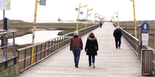 Blick auf die Seebrücke in St. Peter-Ording