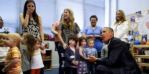 US-Präsident Barack Obama zu Besuch in einer Schule