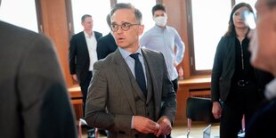 Heiko Maas (SPD), Außenminister, gibt im Auswärtigen Amt eine Pressekonferenz.