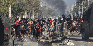 Demonstrierende in Santiago de Chile