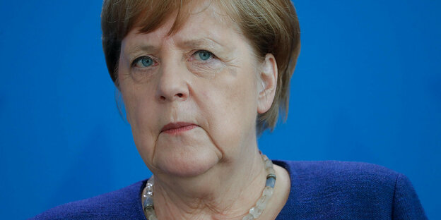 Angela Merkel während einer Pressekonferenz