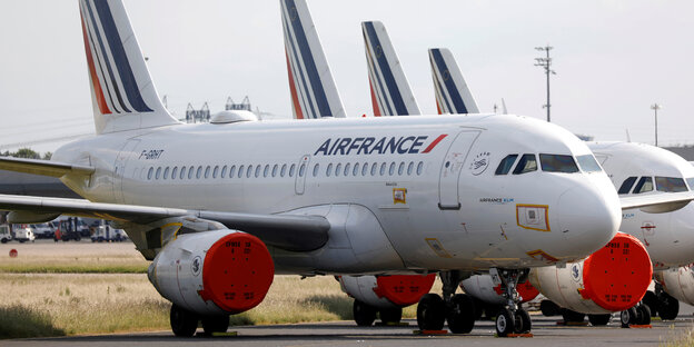 Wegen Corona mussten auch die Maschinen der Air France am Boden bleiben