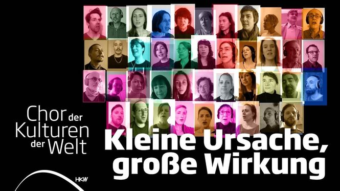 Ein Videostill aus „Kleine Ursache, große Wirkung – Corona Canons“ (Barbara Morgenstern und Chor)