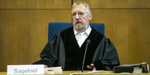 Thomas Sagebiel, Richter im Prozess zum Mord an Walter Lübcke, im Gerichtssaal