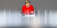Angela Merkel bei ihrer Rede vor der Übernahme der EU-Ratspräsidentschaft