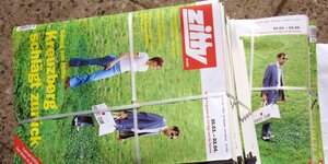 Stapel der Zeitschrift Zitty von 2004