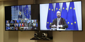 Monitor der Videokonferenz