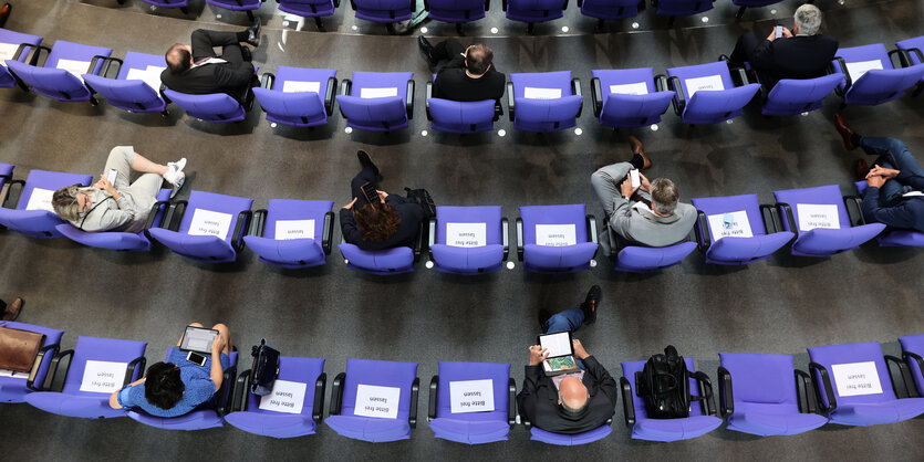 Sitzreihen im Bundestag