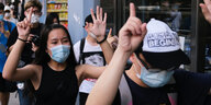 Junge Protestierende in Hongkong