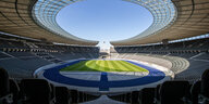 Blick ins leere Berliner Olympiastadion