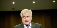 Horst Seehofer bei einer Sitzung des Rates für Justiz und Inneres