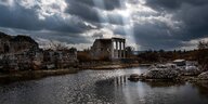 Ruinen der antiken Stadt Milet in dramatischem Licht