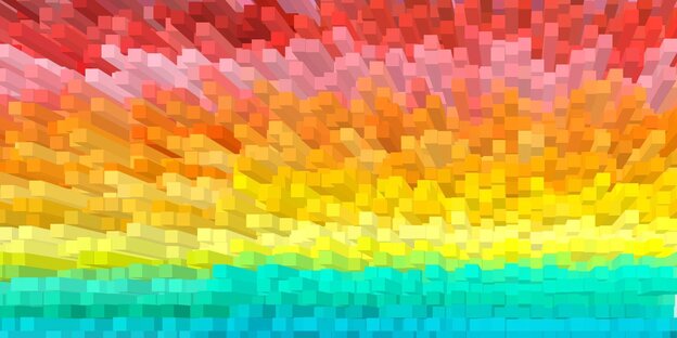 Bunte Pixel bilden einen Regenbogen Verlauf