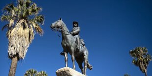 Reiterstandbild aus der deutschen Kolonialzeit in Windhoek, Namibia