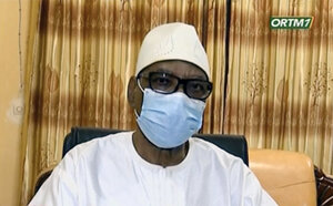 Präsident Ibrahim Boubacar Keita verliest seinen Rücktritt Präsident Ibrahim Boubacar Keita verliest seinen Rücktritt