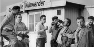 Italienische Arbeiter am Hambruger Hafen 1960