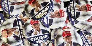 Trumpbuttons im Wahlkampf