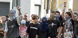 Demonstranten in Genua