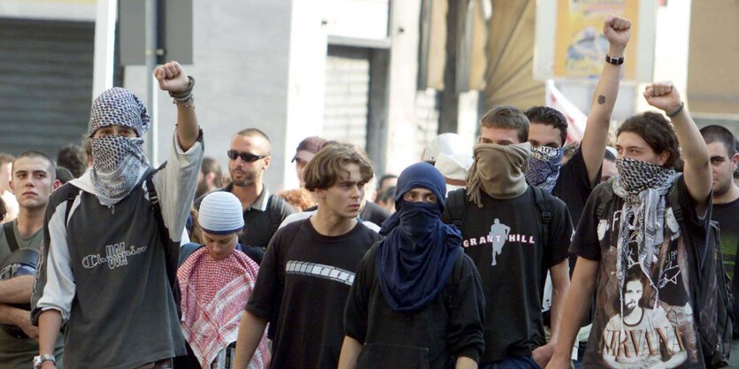 Demonstranten in Genua