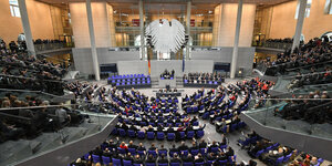 der Plenarsaal des Bundestags