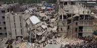Das eingestürzte Fabrikgebäude „Rana Plaza“
