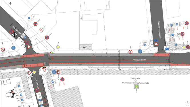 Infografik zum Verlauf der künftige Radspuren