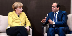 Merkel und al-Sisi auf dem Weltwirtschaftsforum im Januar 2015