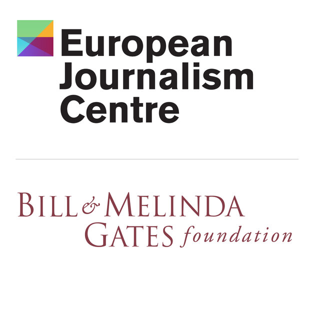 Logos des European Journalism Centers und der Bill-Melinda-Gates-Foundation.