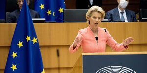 Ursula von der Leyen bei ihrer Rede vor dem Europäischen Parlament