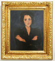 Das Original Bild "Eva" von Chaim Soutine in einem goldenen Rahmen Das Original Bild "Eva" von Chaim Soutine in einem goldenen Rahmen