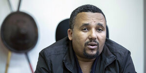 Portrait des äthiopischen Oppsitionspolitikers Mohamed Jawar