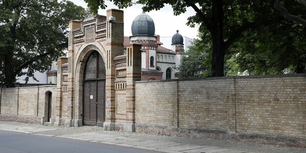 Die Synagoge von Halle, die am 9. Oktober2019 Ziel eines Anschlags war.