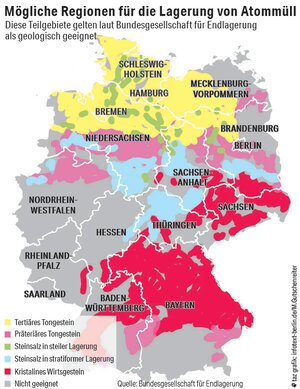 Mögliche Standorte für Endlager in der BRD Mögliche Standorte für Endlager in der BRD