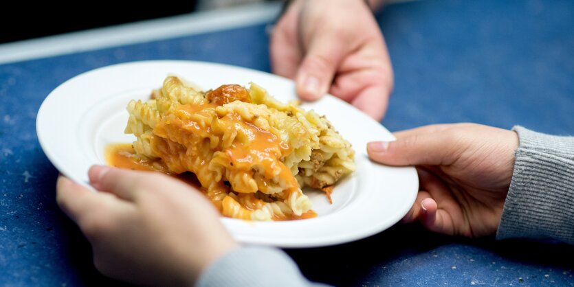 Tablett mit Mensa-Essen