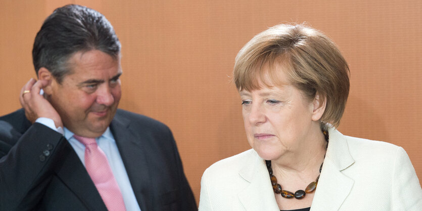 Sigmar Gabriel und Angela Merkel