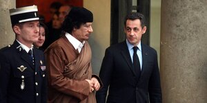 Gaddafi und Sarkozy.