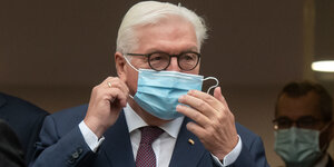 Bundespräsident Steinmeier mit Maske