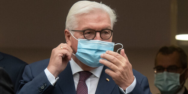 Bundespräsident Steinmeier mit Maske