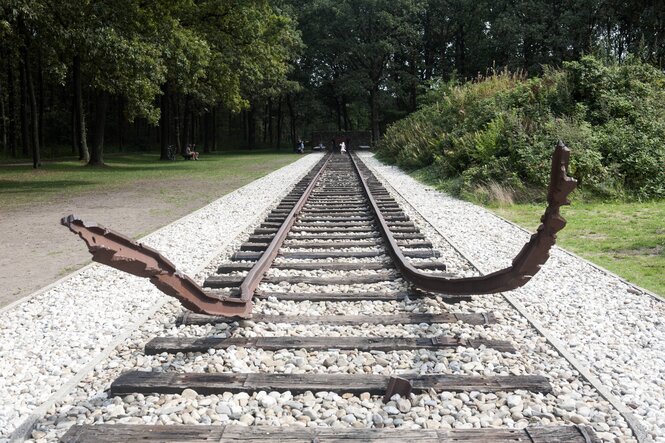 In Westerbork kamen die Züge aus den Niederlanden an