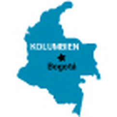 Karte von Kolumbien und Bogotá.