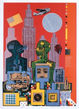 Kunstwerk des Grafikers Eduardo Paolozzi Kunstwerk des Grafikers Eduardo Paolozzi