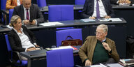 Die beiden AfD FraktionschefInnen, Alice Weidel Alexander Gauland haben Biden sitzen im Bundestag